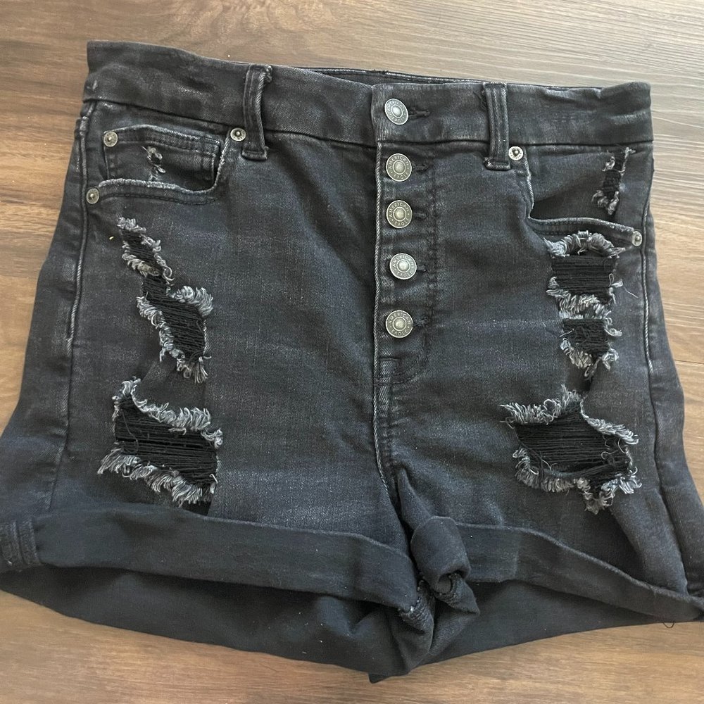 Curvy Super Hi-Rise Black Shorts